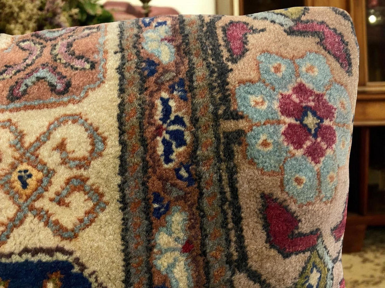 Hand Made Kilim Faced Cushion 16 X 16 Inches, Anatolian Kilim Pillow, Handmade Cushion Cover, Turkish Decor, Home Decor Accent photo Textiles