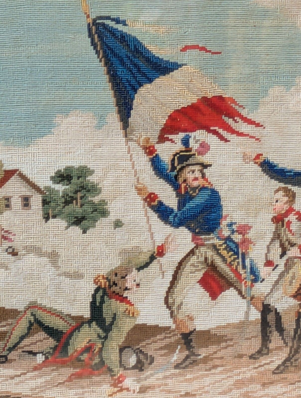 Embroidery French Battle Scene 19th Century photo 294.0