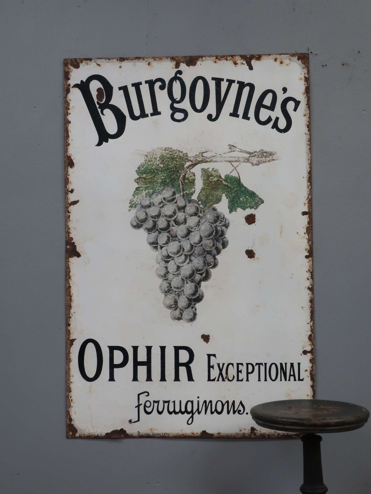 Burgoynes Wine Enamel Sign