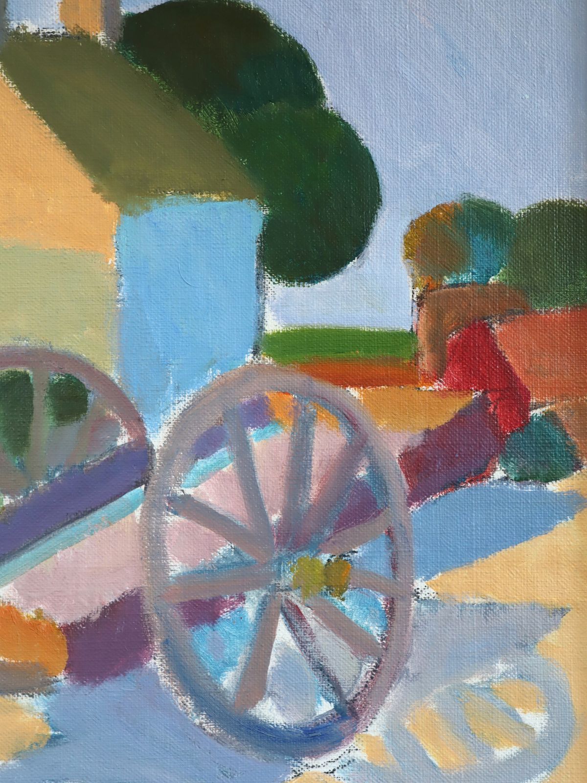 Sunlit Cart Oil Painting, Mid 20th Century photo furniture