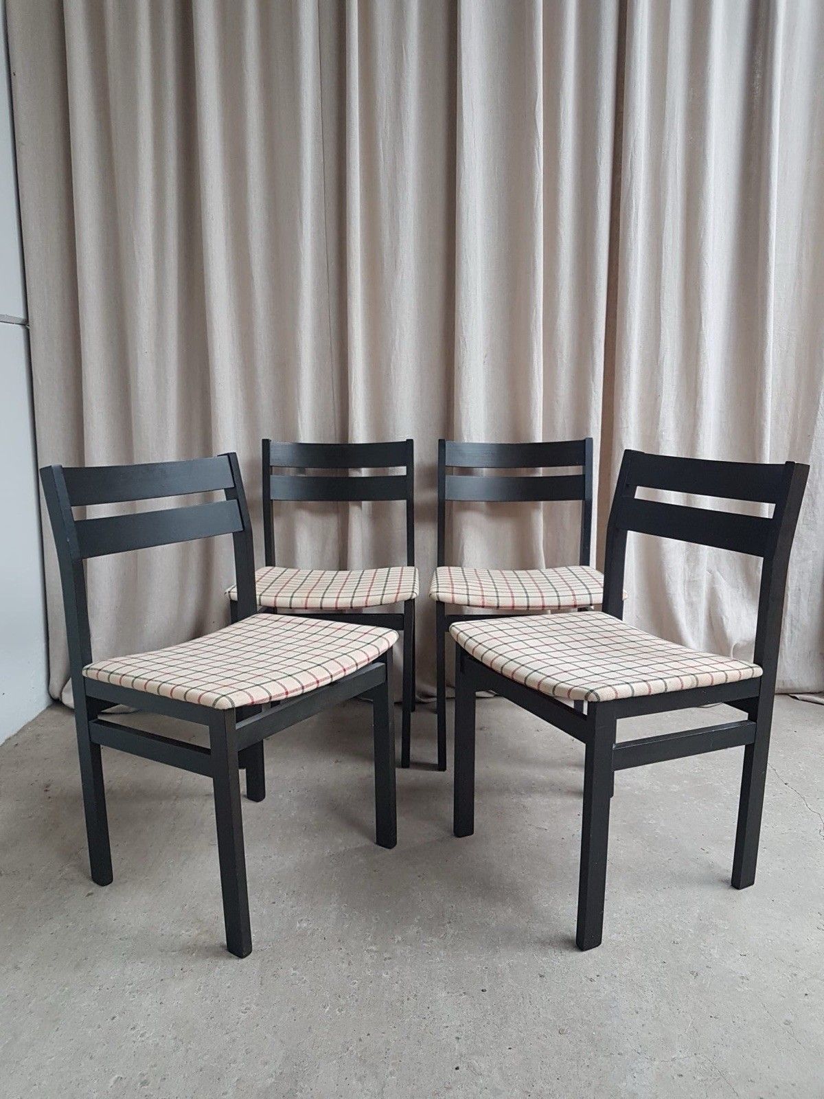 Vtg Mid Century Set Of 4 Dining Chairs Danish Scandi Retro R897 photo furniture