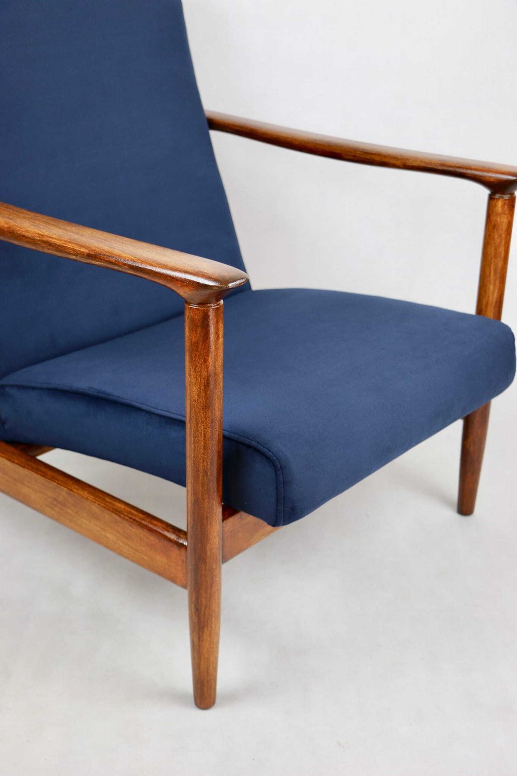 Gfm 142 Armchair, Designed By Edmund Homa From The 70s, Navy Blue   2 Pieces Available photo for sale