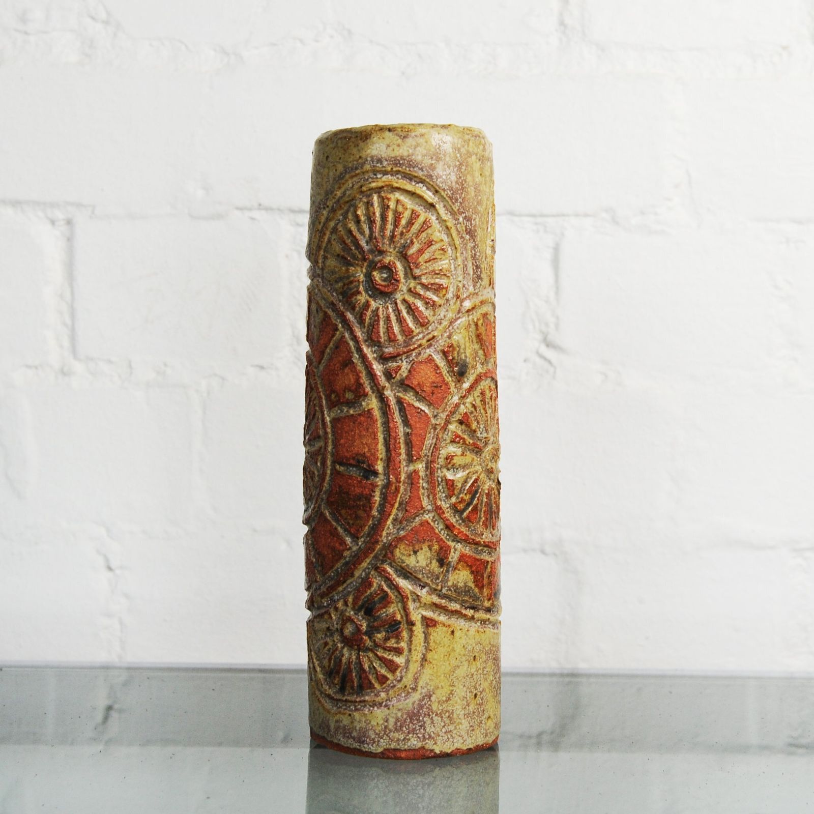 Mid Century Cylindrical Vase Attributed To Bernard Rooke, 1960s