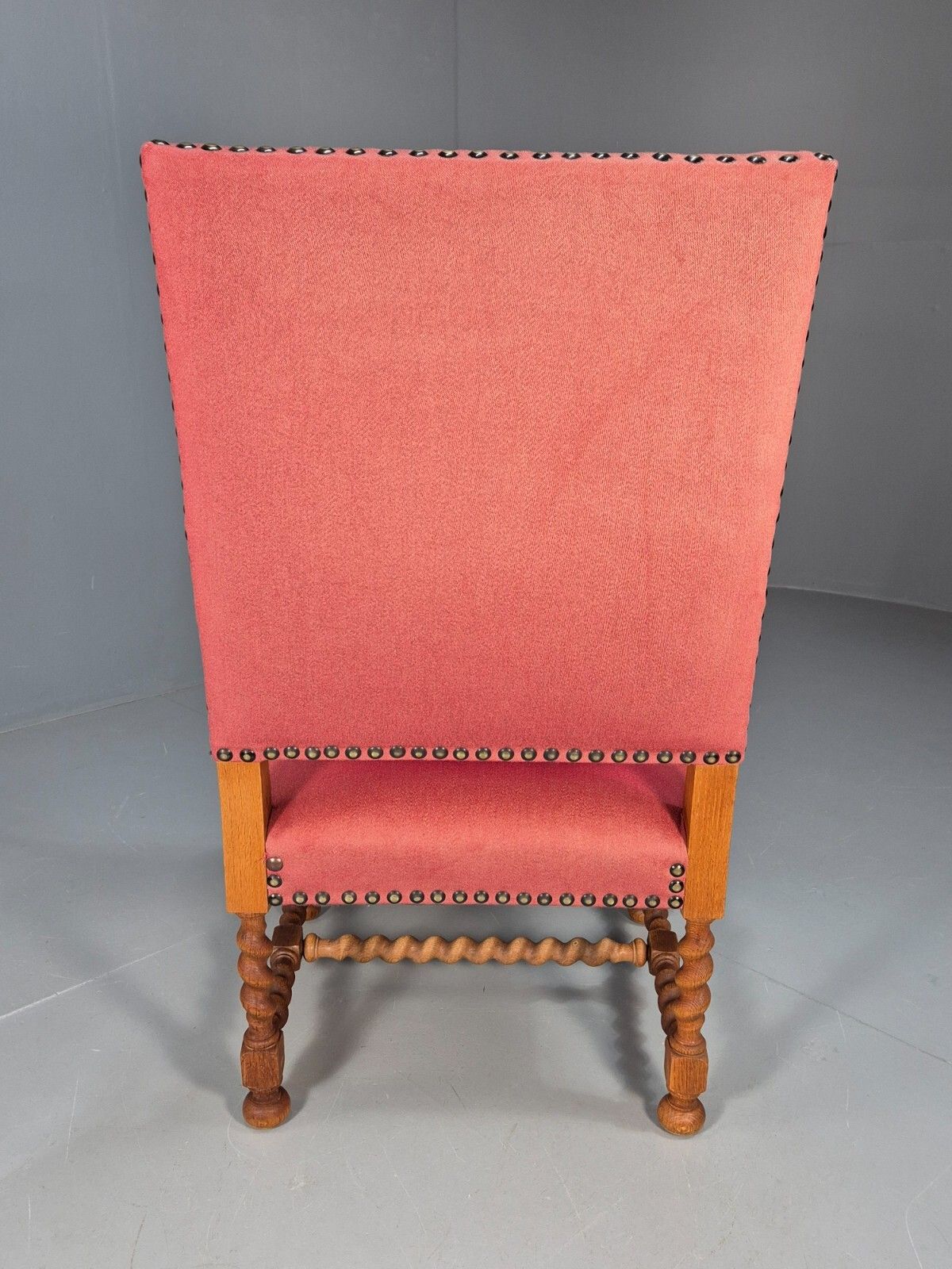 photo for sale Vintage Danish Baroque Style Armchair In Red Wool And Oak 1950s  Eb9582 Vcar