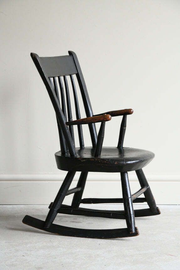 Antique Stained Childs Chair, 1800s photo 245.0