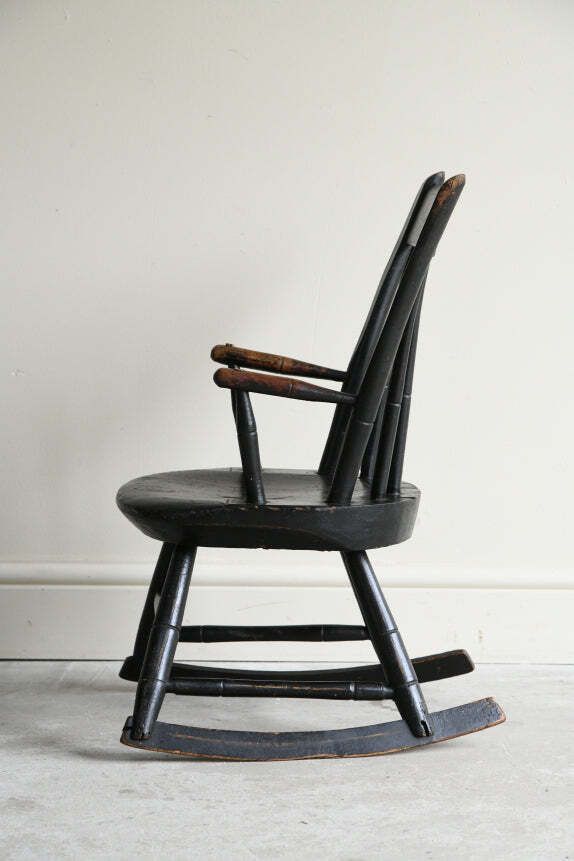 photo furniture Antique Stained Childs Chair, 1800s
