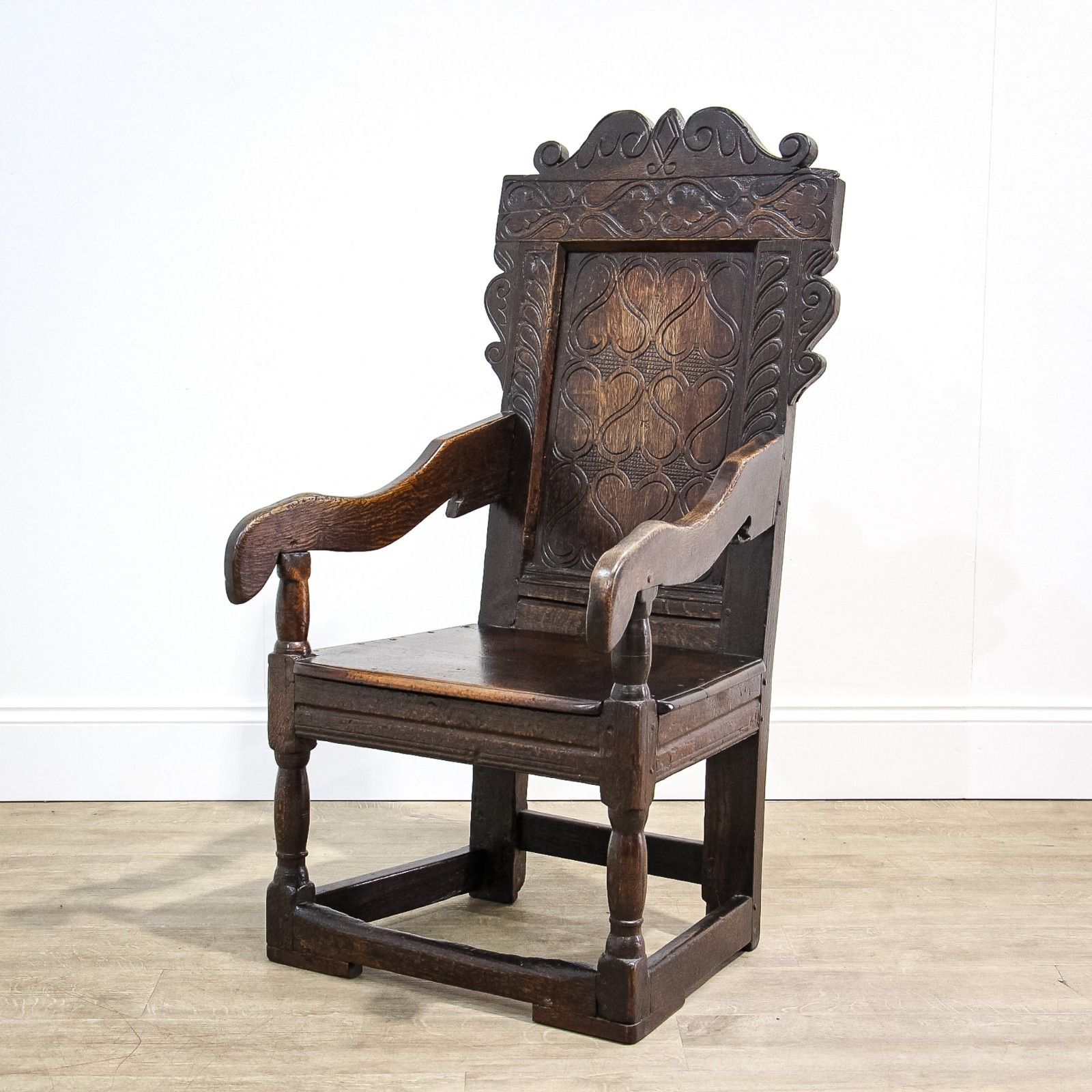 17th Century Charles I Oak Wainscot Chair photo Furniture