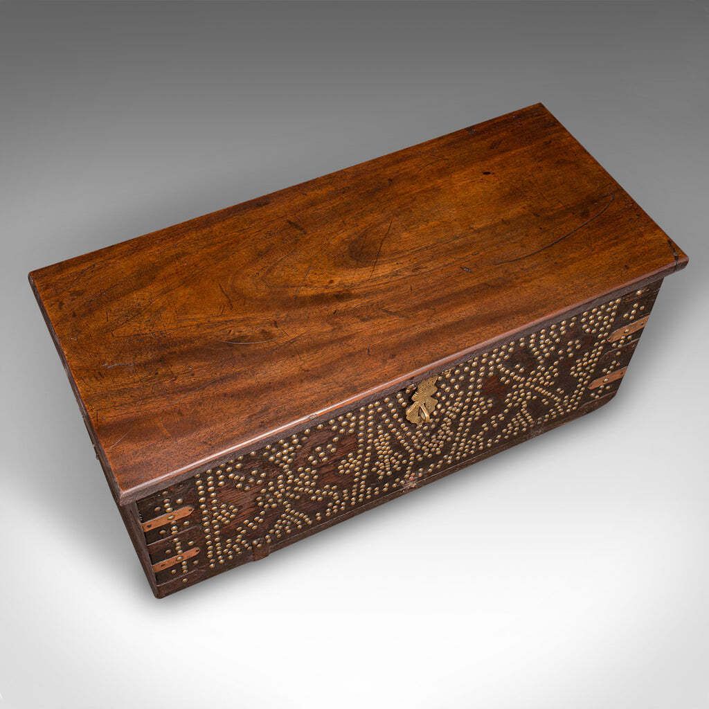 Antique Studded Zanzibar Chest, African, Carriage Trunk, Victorian, Circa 1850 photo buy