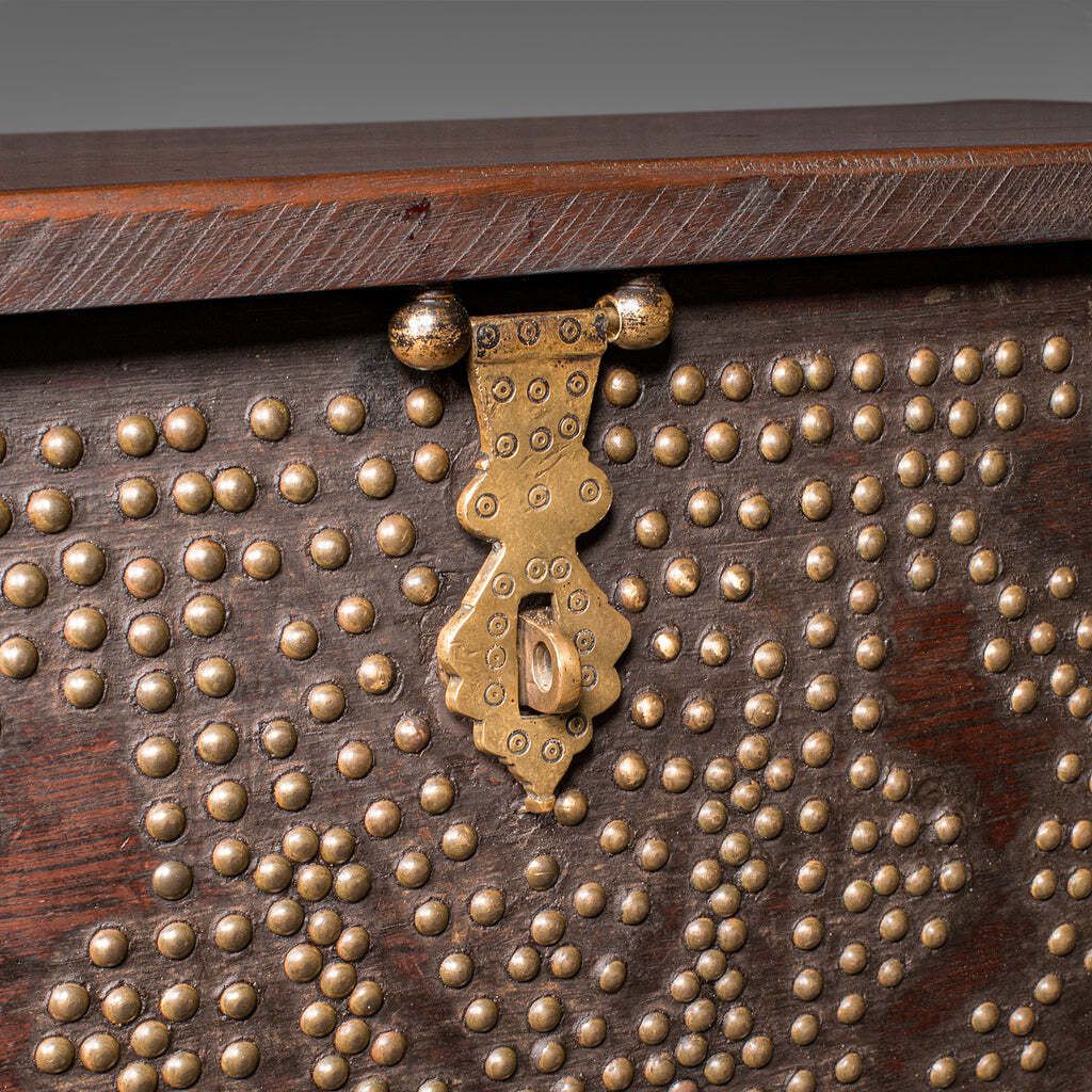 photo furniture Antique Studded Zanzibar Chest, African, Carriage Trunk, Victorian, Circa 1850