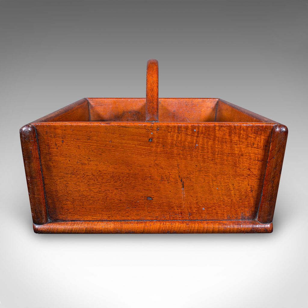 Antique Footman's Carry Tray, English, Fruitwood, Butler's Work Box, Victorian photo for sale