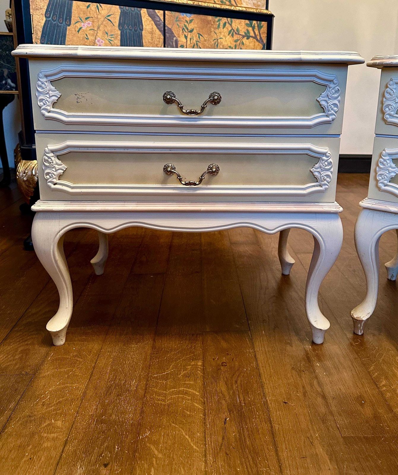 French Style Bedside Cabinets Available For Refurbishment In A Colour Of Your Choice photo for sale