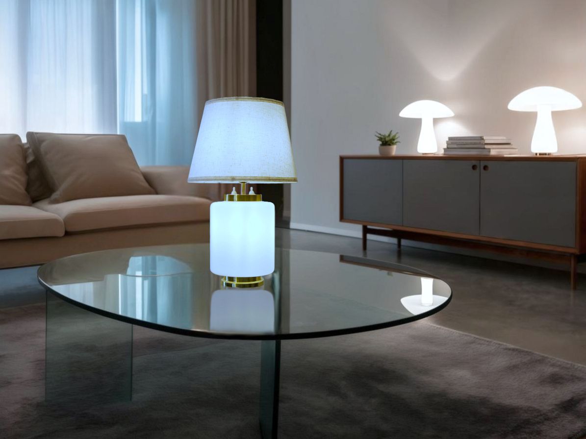 Stilnovo Table Lamp   Opal Glass / Brass   Italy '60
