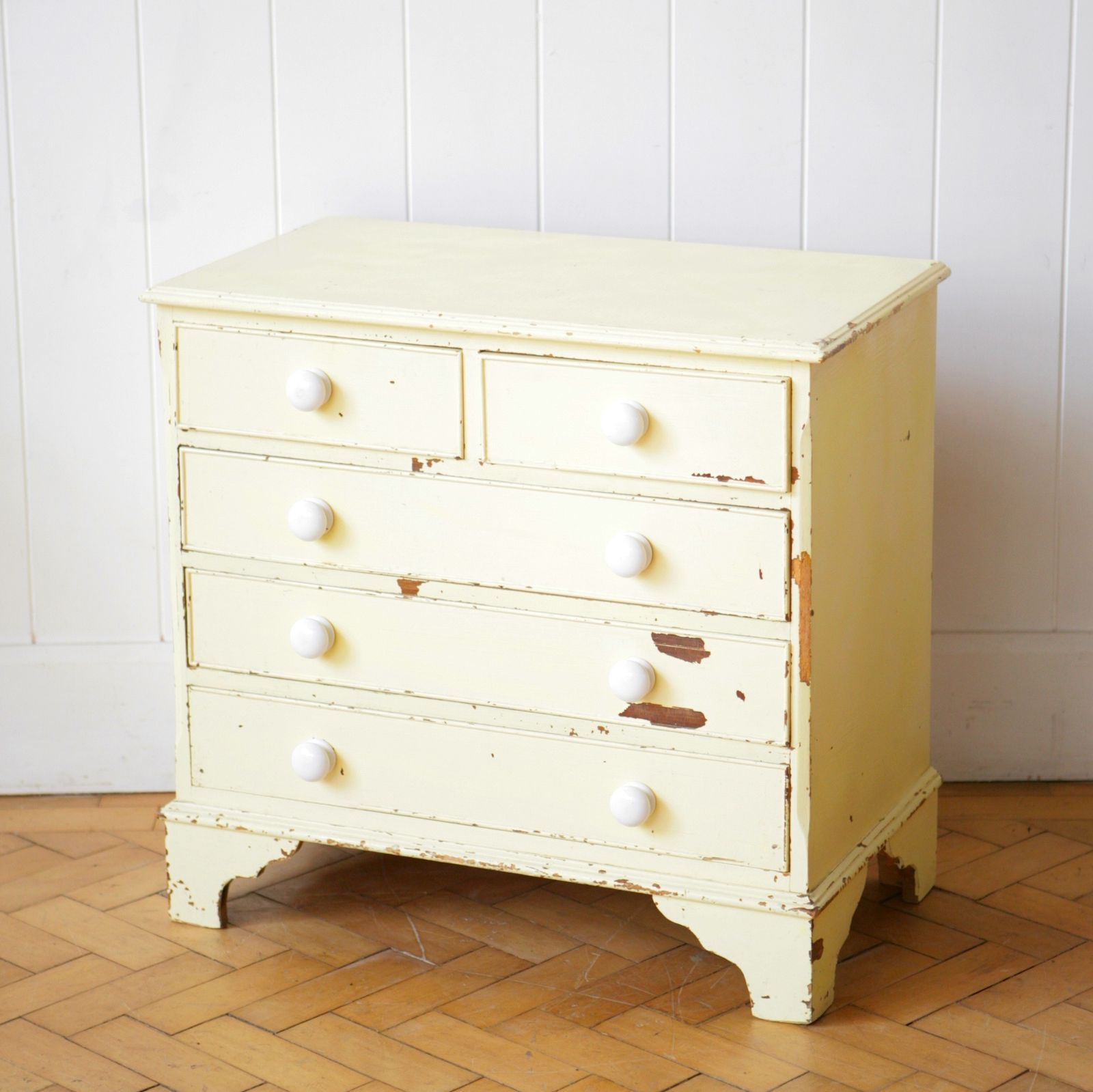 Small Painted Pine Chest Of Drawers. photo furniture