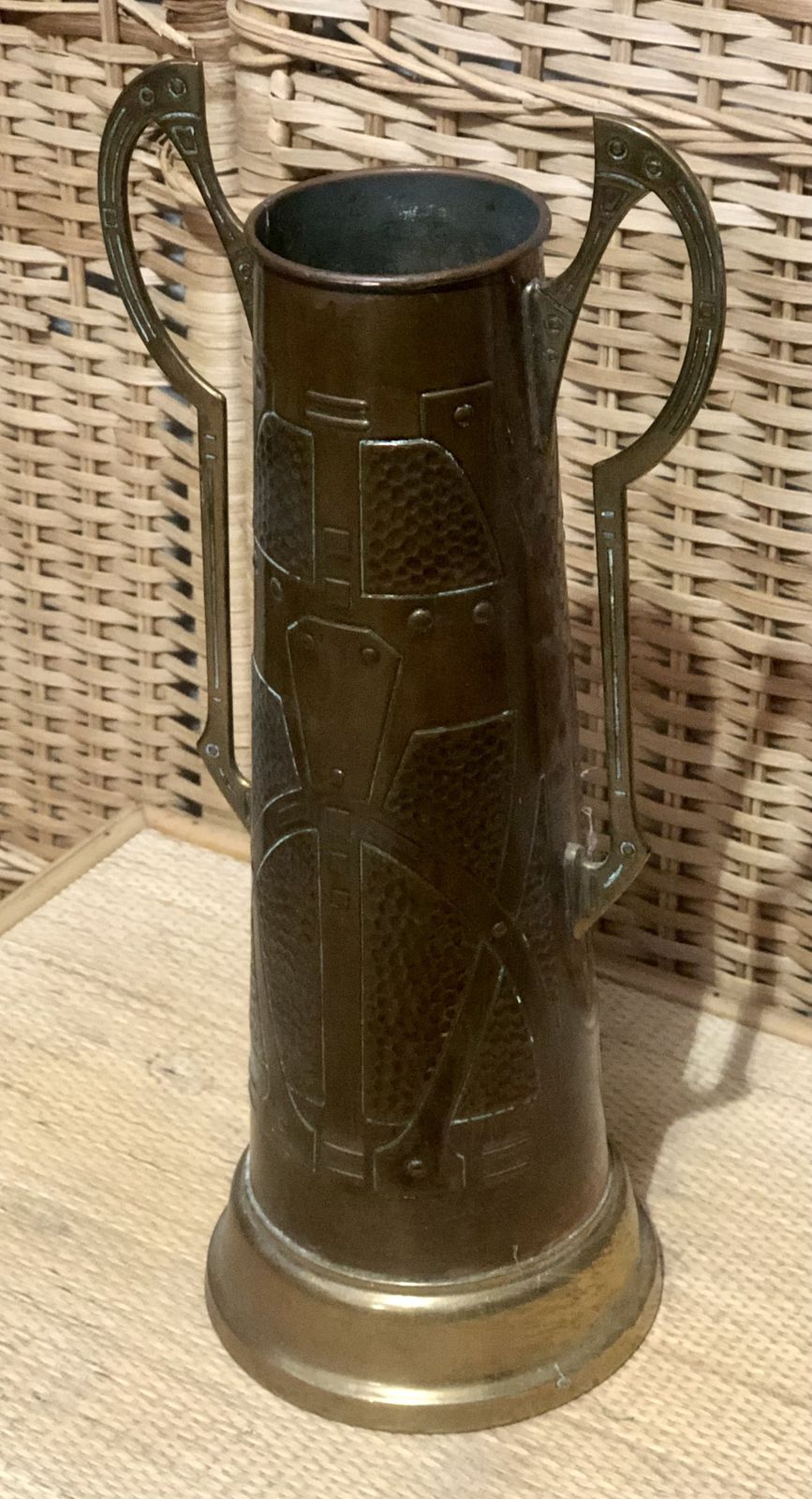 Home Decor Handsome Art Nouveau Copper Vase Made In Germany photo