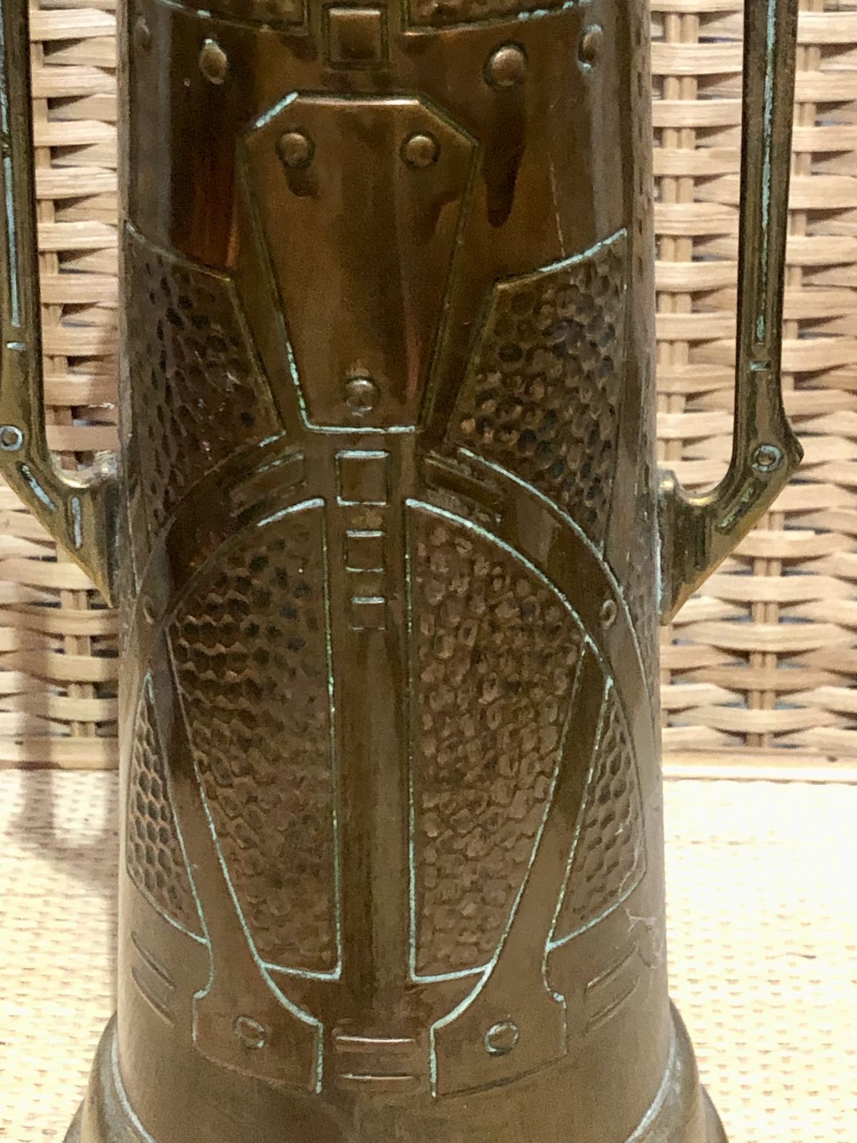 photo vinterior Handsome Art Nouveau Copper Vase Made In Germany
