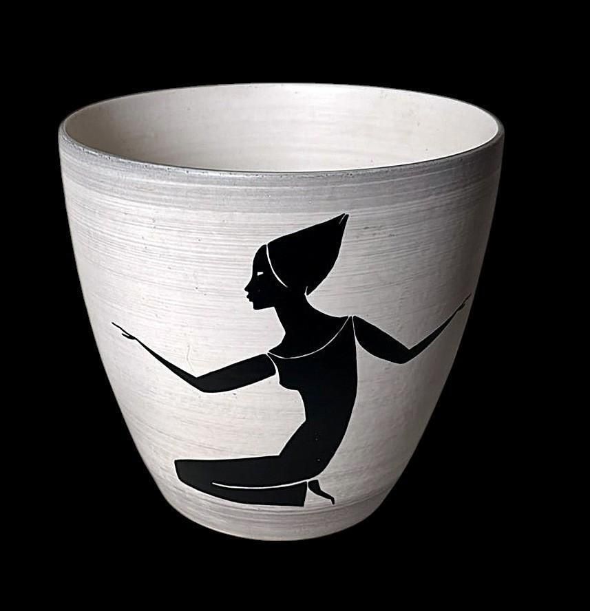 Sèvres Paul Milet  Modernist French Cachepot In Hand Painted Stoneware photo for sale