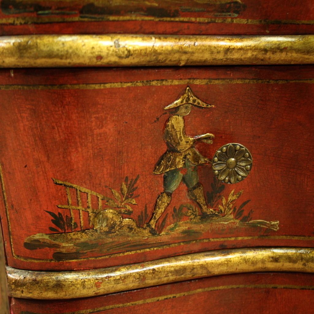 Venetian Lacquered And Gilded Chinoiserie Trumeau From 20th Century photo vintage