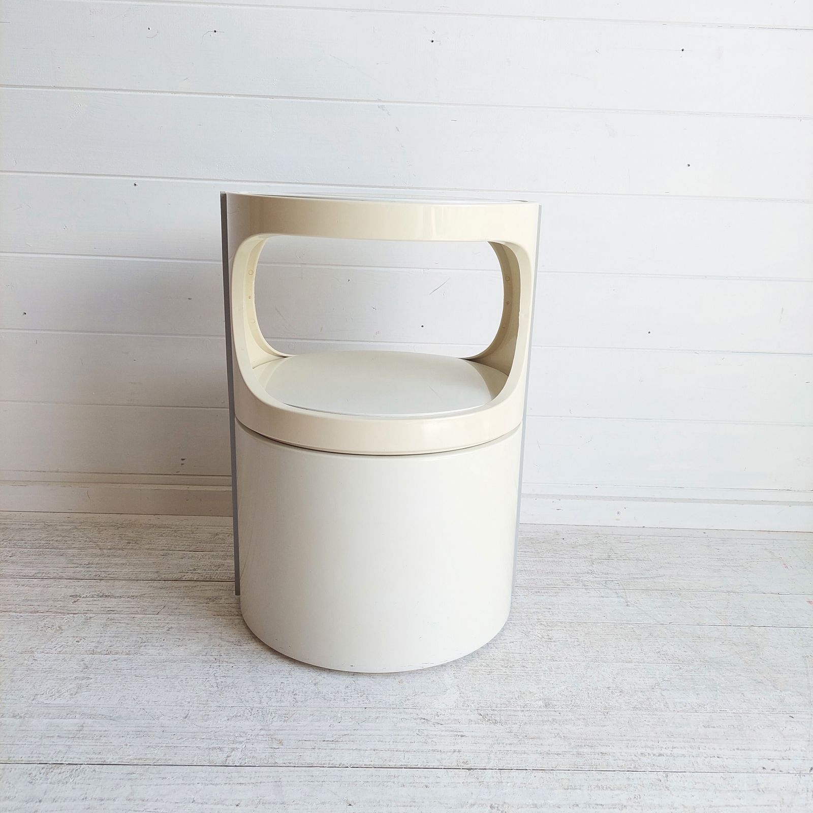Mid Century  Plastic Side Table Space Age Nightstand Marc Held  Flair, France  Holland 970s photo for sale