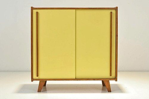 Small Sideboard Pavatex Stella Möbel In Yellow, Switzerland, 1950s photo Furniture
