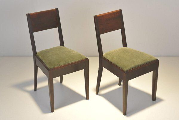Cubist Dining Chairs In Stained Alder Wood, Germany, 1925, Set Of 2 photo buy