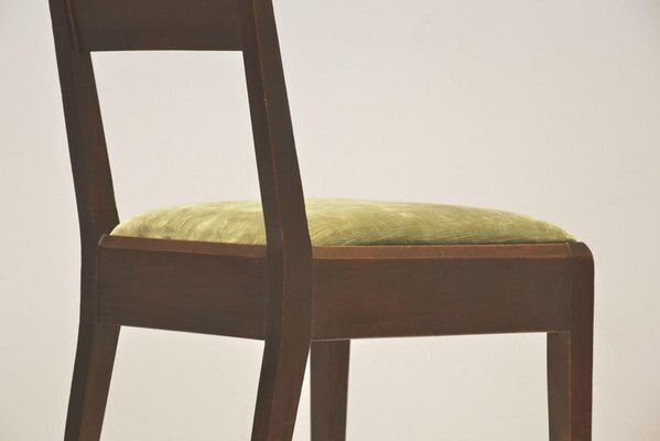 1932.0 Cubist Dining Chairs In Stained Alder Wood, Germany, 1925, Set Of 2 photo