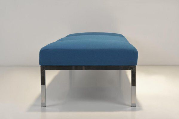 Chrome Plated Square Steel Tube Bench From Walter Knoll, Germany, 1969 photo for sale