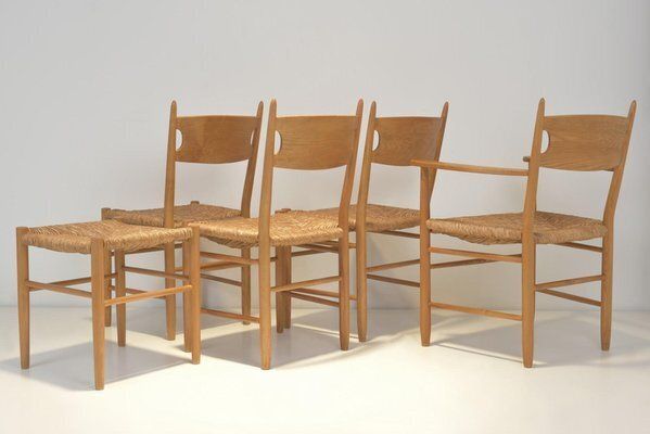 Chair Ensemble In Ash By Charlotte Perriand, 1960, Set Of 6 photo vinterior