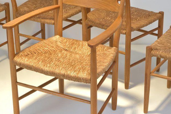 photo vinterior Chair Ensemble In Ash By Charlotte Perriand, 1960, Set Of 6