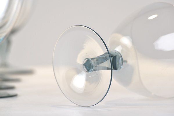 photo for sale Burgundy Glasses By Wilhelm Wagenfeld For Vlg Weisswasser, Germany, 1937, Set Of 8