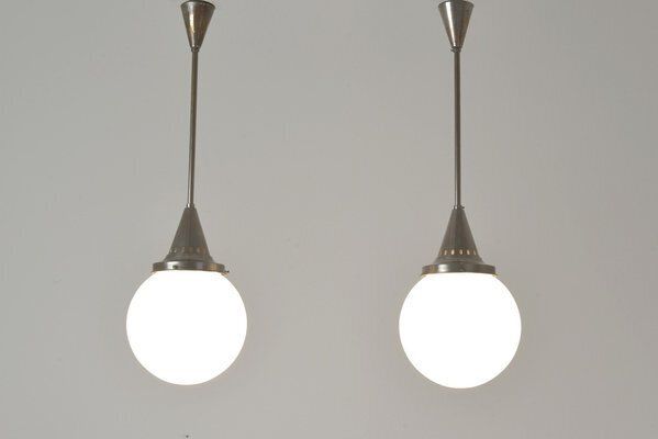 Sphere Lights In Frosted Glass, Germany, 1928, Set Of 2 photo furniture