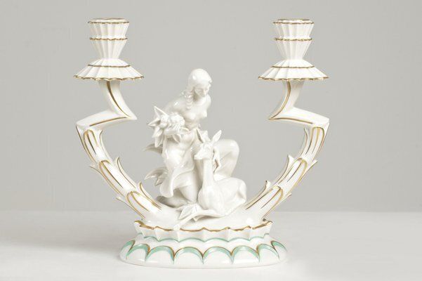 Porcelain Candleholder By Karl Tutter For Hutschenreuther, Germany, 1925 photo for sale