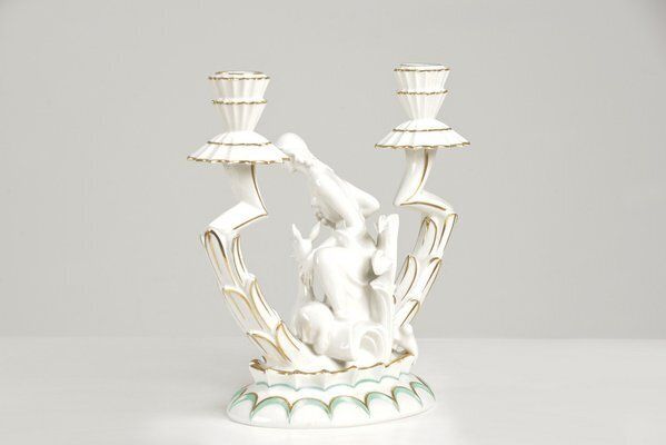 Porcelain Candleholder By Karl Tutter For Hutschenreuther, Germany, 1925 photo vinterior