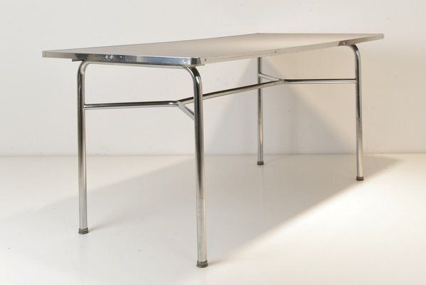 Dining Table In Steel Tube From Mauser Works Waldeck, 1950s photo Furniture
