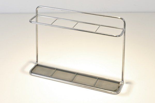Industrial Steel Tube Umbrella Stand From Wohnbedarf, Switzerland, 1930s photo vinterior
