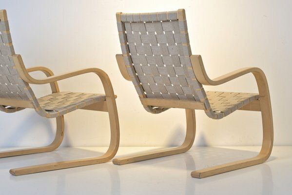 Set Of 406 Cantilever Lounge Chairs By Alvar Aalto For Artek, Finland photo buy