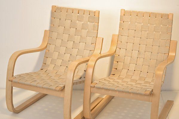 Furniture Set Of 406 Cantilever Lounge Chairs By Alvar Aalto For Artek, Finland photo