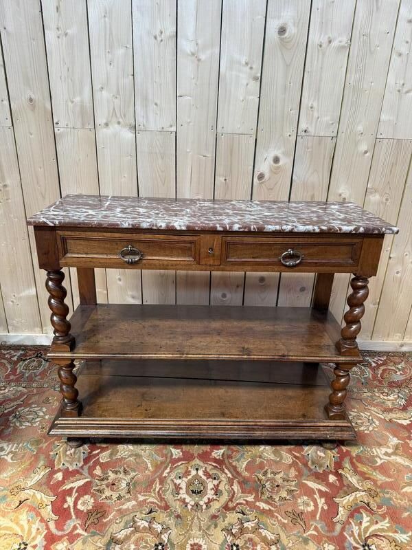 Console   Desserte De Style Louis XIII Marbre Griotte photo vinterior