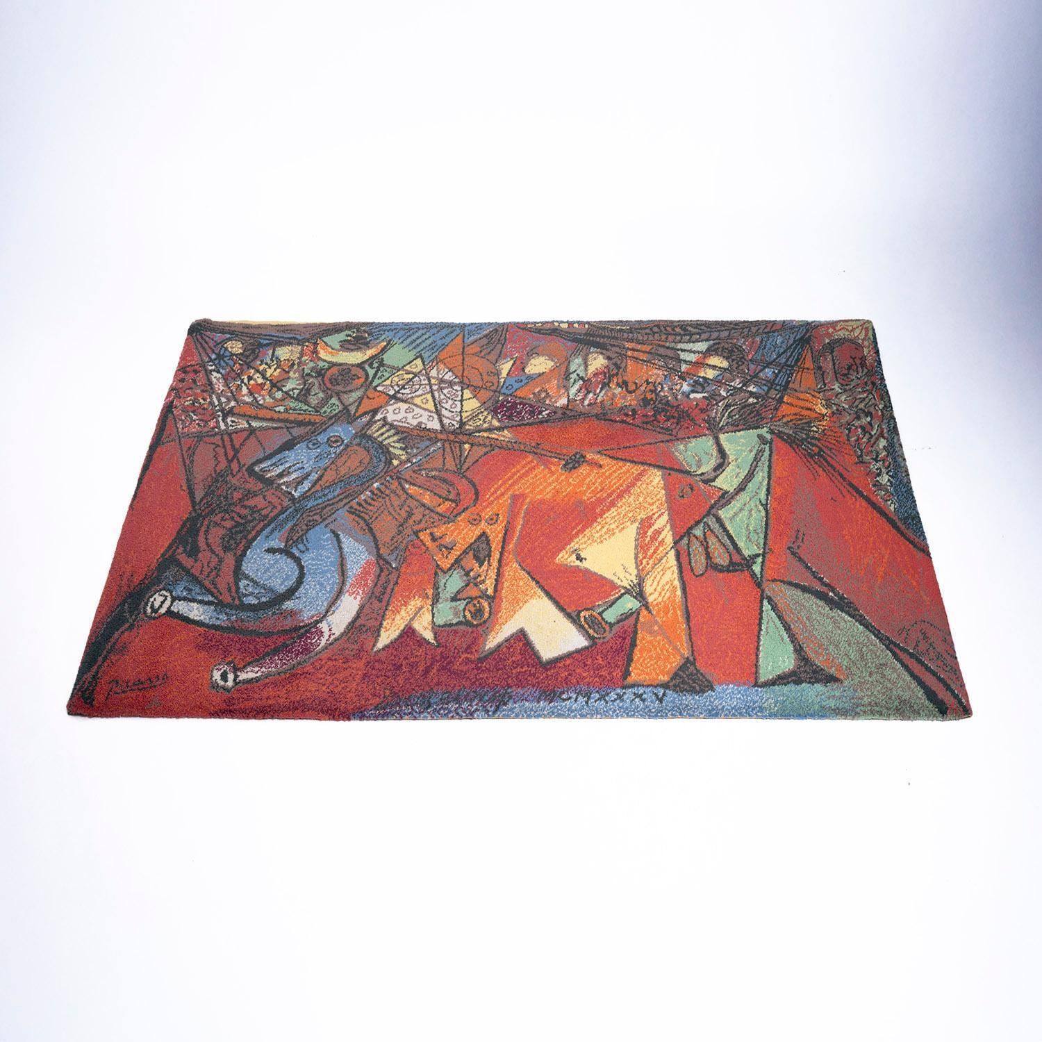 Woolen Pablo Picasso Rug “Run Of The Bulls” By Ege Axminster Carpets, Denmark photo for sale