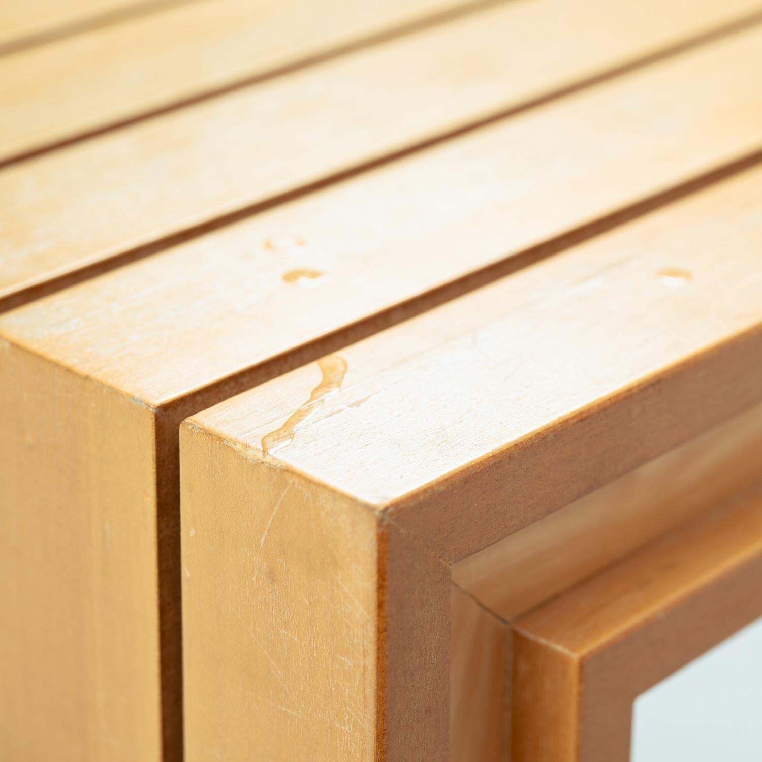 Ruud Jan Kokke Elm Wooden Slat Bench, Dutch Design 1980s photo buy