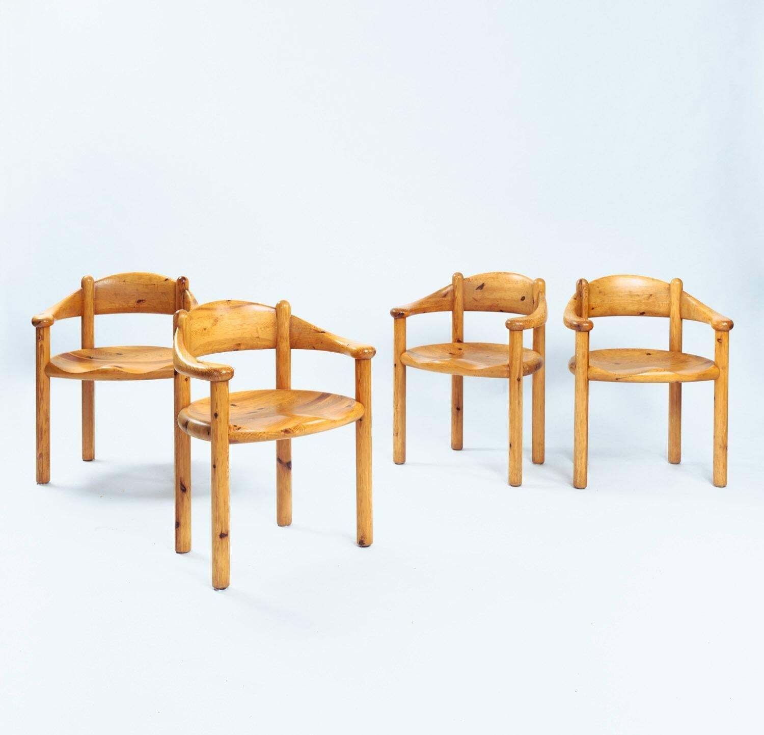 Rainer Daumiller Pine Carver Dining Chairs For Hirtshals Sawmill, Denmark, Set Of 4 photo buy