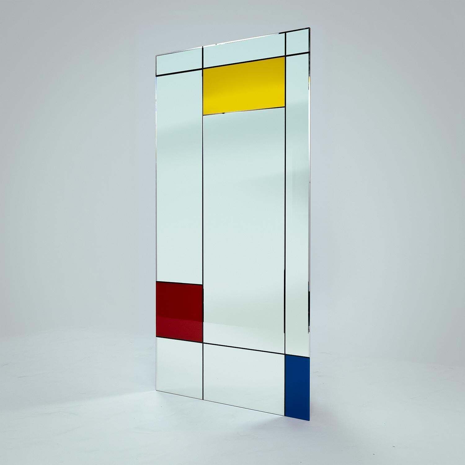 Rare Piet Mondriaan Square Wall Mirror By Rimadesio  Italy, 1980s photo for sale