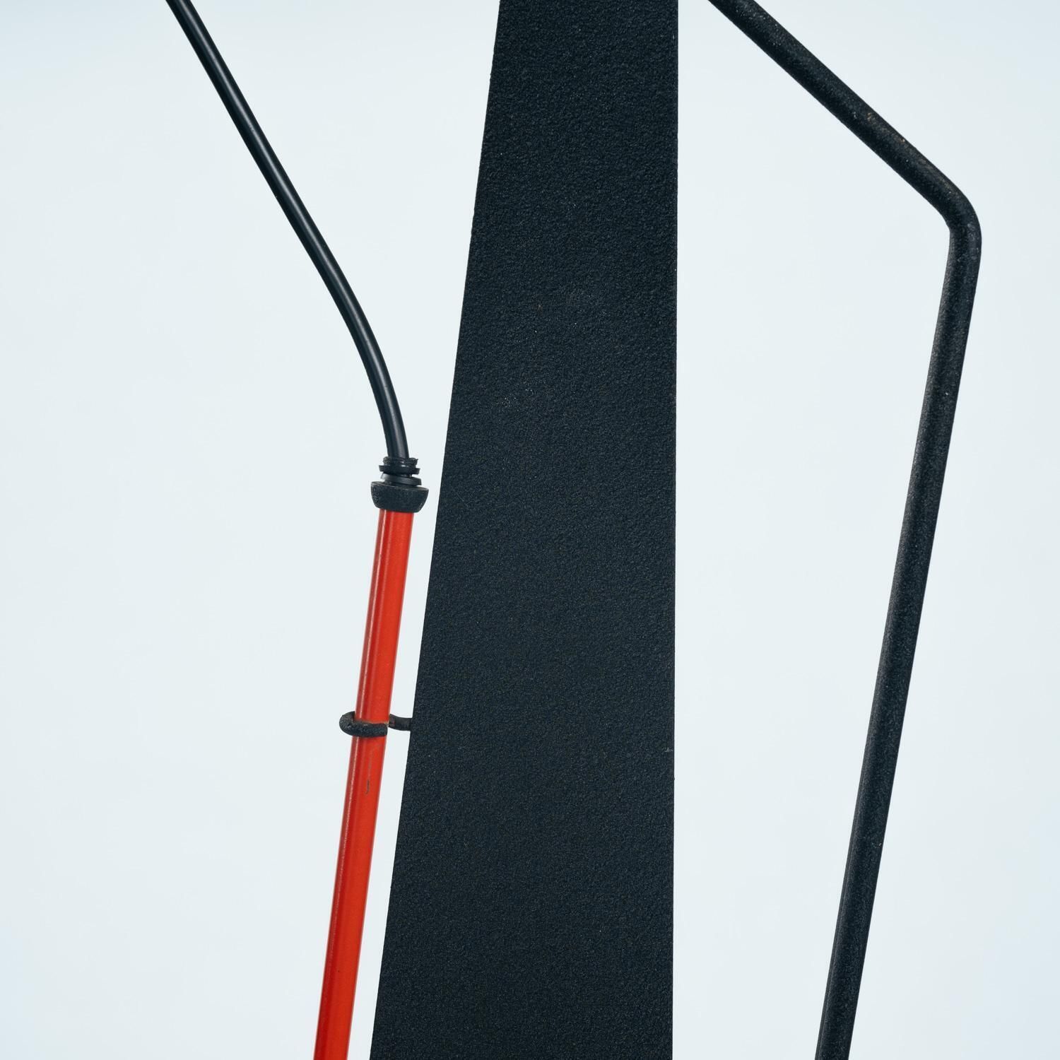 Postmodern Red Black White Floor Lamp, Xl, Neukro Menden, Memphis Germany 1980s photo vintage