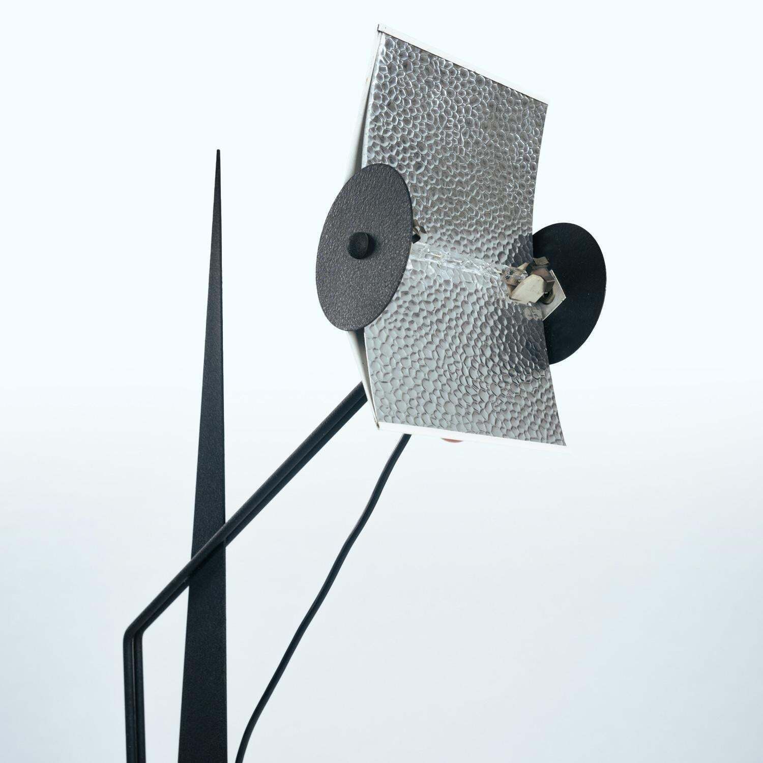 photo vinterior Postmodern Red Black White Floor Lamp, Xl, Neukro Menden, Memphis Germany 1980s