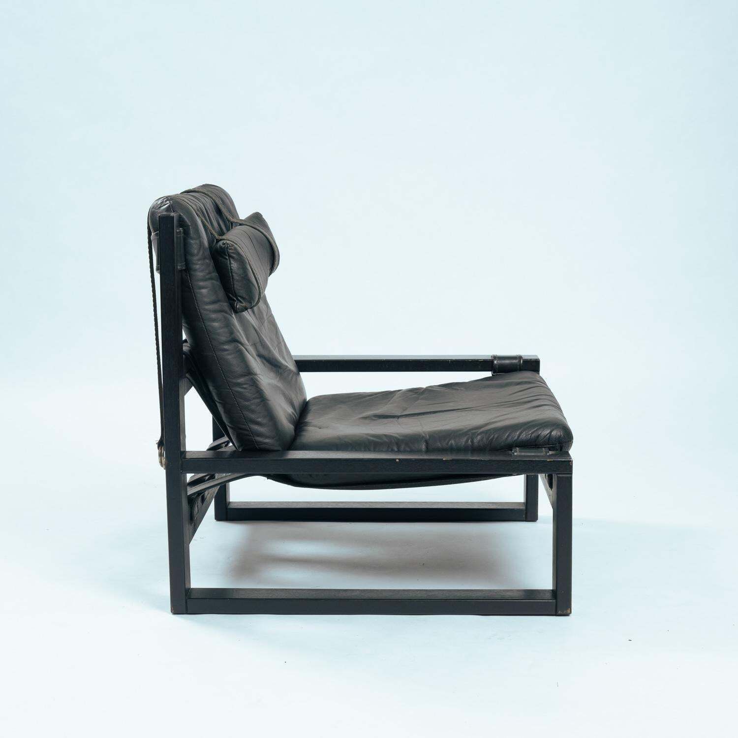 Sonja Wasseur Brutalist Easy Chairs, Ottoman In Oak With Leather Straps, Set Of2 photo Furniture