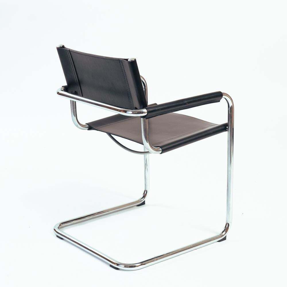 Mg5 S34 Bauhaus Mart Stam, Marcel Breuer Cantilever Black Leather Chair photo 654.0