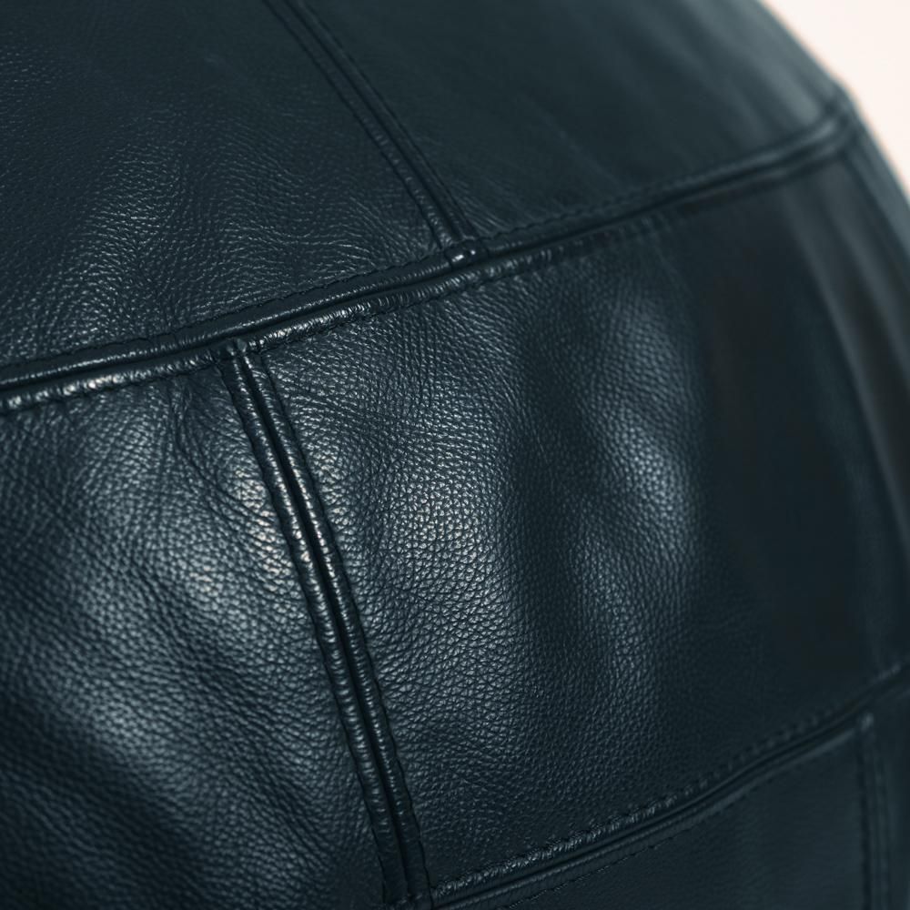 Seating Ball Pouf, Black Wapiti Leather, Sculptural Pop Up, Dutch Design, 1980s photo 1413.0