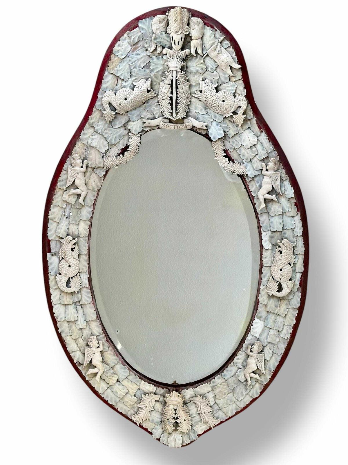 Pair Of French Napoleonic Prisoner Of War Dieppe Mirrors Circa 1815 photo furniture