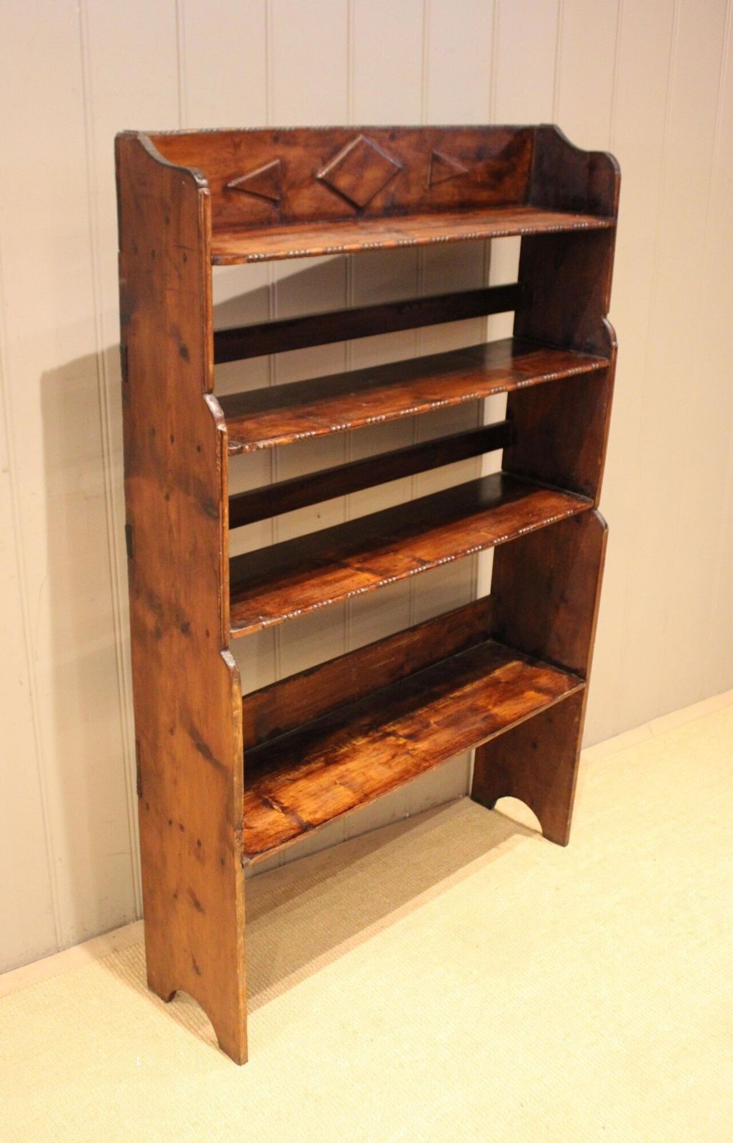 Rustic Deal Wood Open Bookcase photo vintage