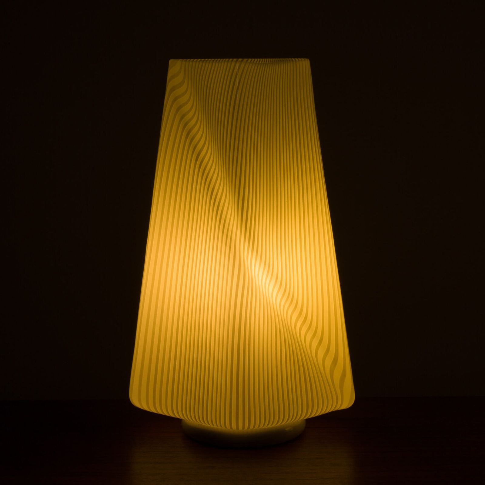 935.0 Pair Of Italian Striped Murano Glass Table Lamps In Style Of Lino Tagliapietra, 1970s photo