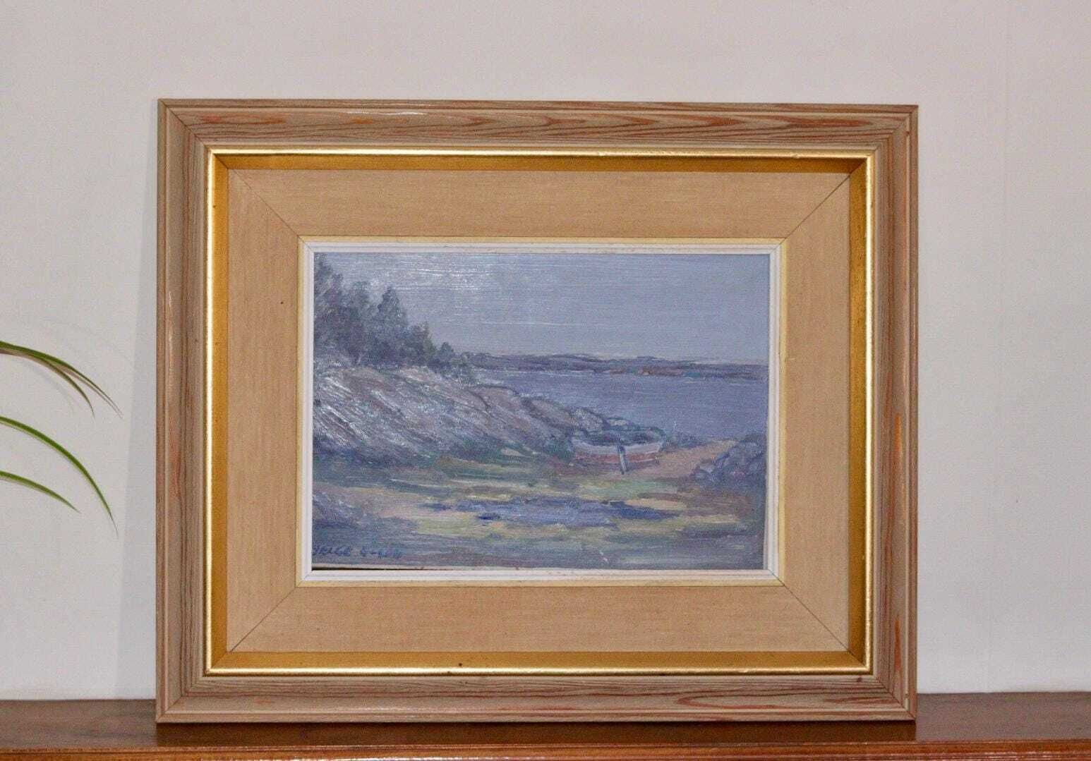 Mid 20th Century Original Swedish Oil On Panel – Landscape – Helge Andersson – Vintage & Framed, 48 X 39 Cm / 18.9 X 15.4 In photo buy